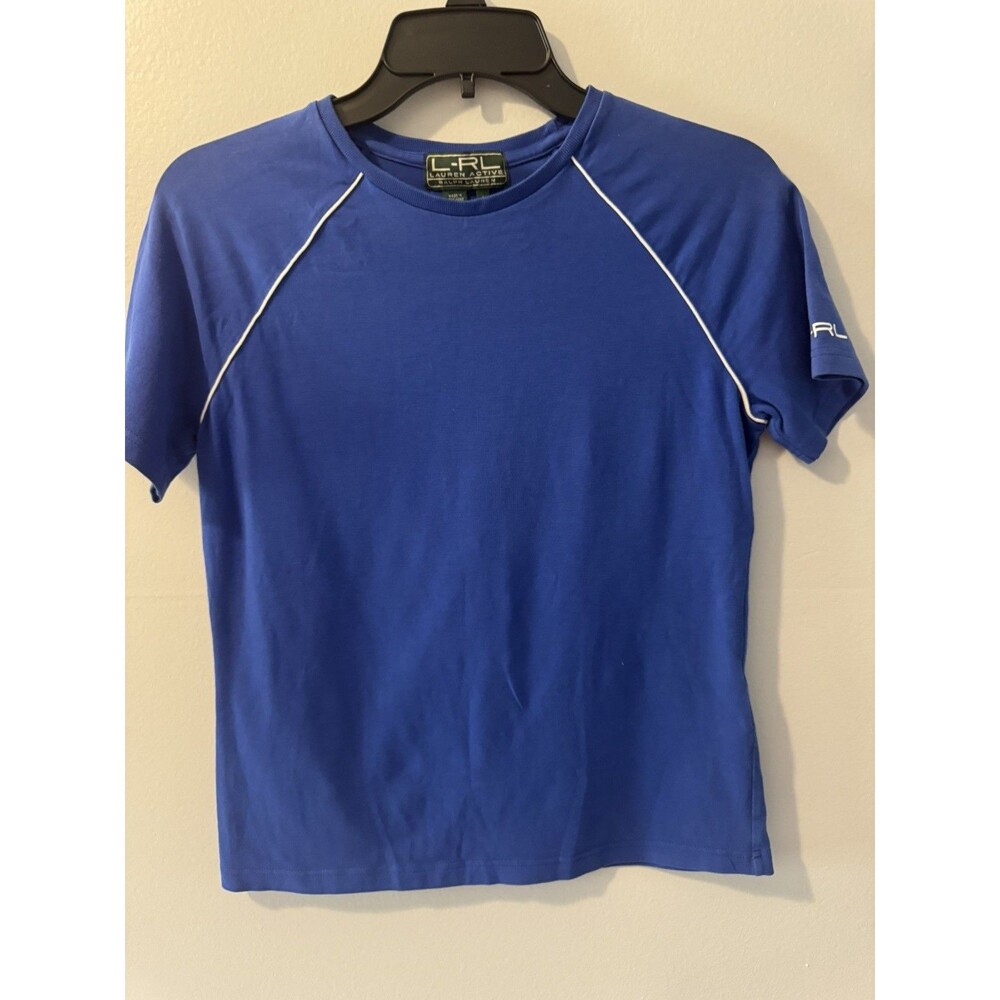 RLX Ralph Lauren Women's T-Shirt S  Blue  Short Sleeve Round Neck Jersey Stretch